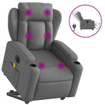 Electric Stand up Massage Recliner Chair Dark Grey Fabric