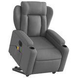 Electric Stand up Massage Recliner Chair Dark Grey Fabric - Side View