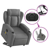 Electric Stand up Massage Recliner Chair Dark Grey Fabric