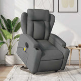 Electric Stand up Massage Recliner Chair Dark Grey Fabric