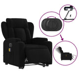 Electric Stand up Massage Recliner Chair Black Fabric