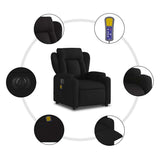 Electric Stand up Massage Recliner Chair Black Fabric - Low Angle