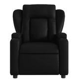 Massage Recliner Chair Black Faux Leather - Close-Up Angle