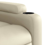 Massage Recliner Chair Cream Faux Leather - Extra Image