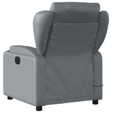 Massage Recliner Chair Grey Faux Leather - Top-Down View