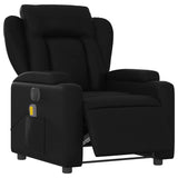 Electric Massage Recliner Chair Black Faux Leather - Side View