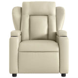 Electric Massage Recliner Chair Cream Faux Leather