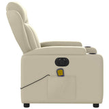 Electric Massage Recliner Chair Cream Faux Leather - Extra Image
