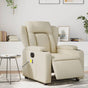 Electric Massage Recliner Chair Cream Faux Leather