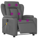 Electric Massage Recliner Chair Grey Faux Leather - Top-Down View