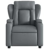 Electric Massage Recliner Chair Grey Faux Leather - 45-Degree Angle