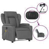 Electric Massage Recliner Chair Grey Faux Leather - Low Angle