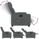 Electric Massage Recliner Chair Grey Faux Leather - Extra Image