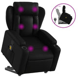 Stand up Massage Recliner Chair Black Faux Leather - Front View