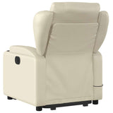Stand up Massage Recliner Chair Cream Faux Leather - 45-Degree Angle