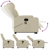 Stand up Massage Recliner Chair Cream Faux Leather