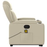 Stand up Massage Recliner Chair Cream Faux Leather - Extra Image