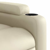 Stand up Massage Recliner Chair Cream Faux Leather - Extra Image