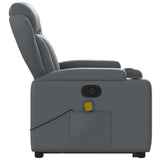 Stand up Massage Recliner Chair Grey Faux Leather - Extra Image