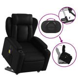 Electric Stand up Massage Recliner Chair Black Faux Leather