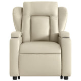 Electric Stand up Massage Recliner Chair Cream Faux Leather
