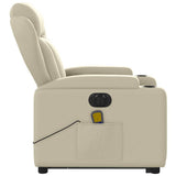 Electric Stand up Massage Recliner Chair Cream Faux Leather - Extra Image