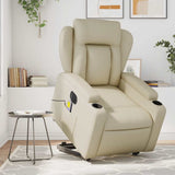 Electric Stand up Massage Recliner Chair Cream Faux Leather