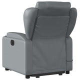 Electric Stand up Massage Recliner Chair Grey Faux Leather - Top-Down View