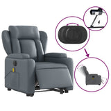Electric Stand up Massage Recliner Chair Grey Faux Leather - 45-Degree Angle