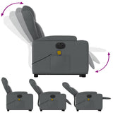 Electric Stand up Massage Recliner Chair Grey Faux Leather - Rear View