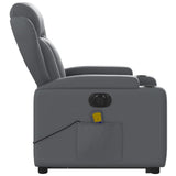 Electric Stand up Massage Recliner Chair Grey Faux Leather - Extra Image