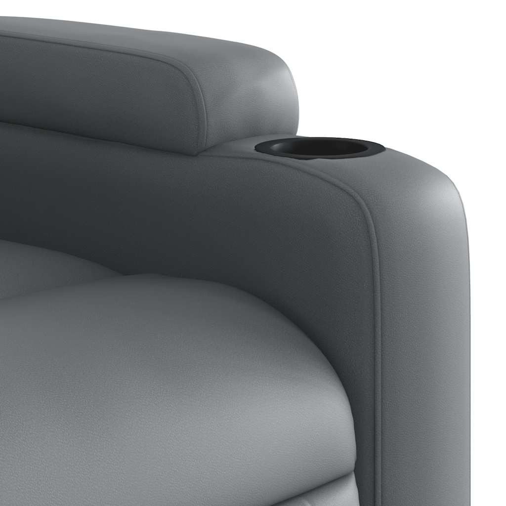 Electric Stand up Massage Recliner Chair Grey Faux Leather