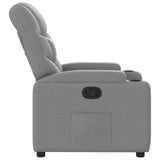 Recliner Chair Light Grey Fabric - Close-Up Angle