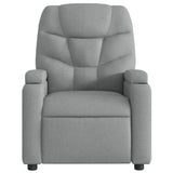 Massage Recliner Chair Light Grey Fabric - Close-Up Angle