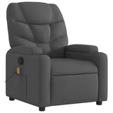 Massage Recliner Chair Dark Grey Fabric - Side View