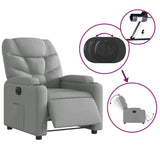 Electric Recliner Chair Light Grey Fabric - 45-Degree Angle