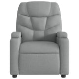 Electric Recliner Chair Light Grey Fabric - Low Angle