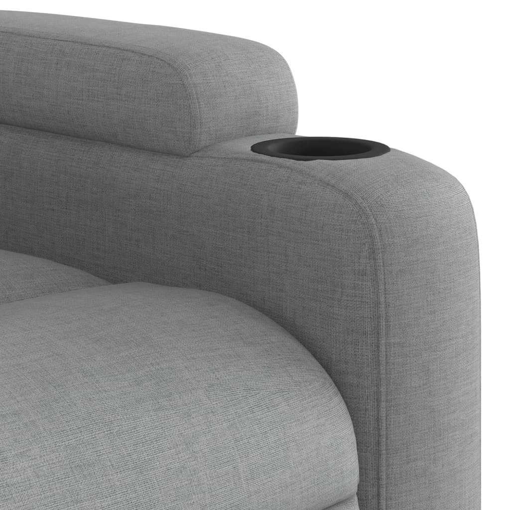 Electric Recliner Chair Light Grey Fabric