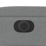 Electric Recliner Chair Light Grey Fabric