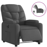 Electric Recliner Chair Dark Grey Fabric - Front View