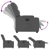Electric Recliner Chair Dark Grey Fabric