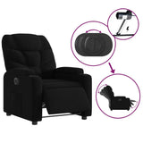 Electric Recliner Chair Black Fabric - 45-Degree Angle