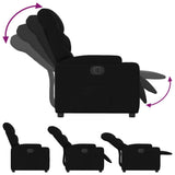 Electric Recliner Chair Black Fabric