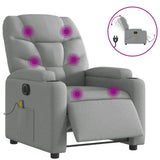 Electric Massage Recliner Chair Light Grey Fabric - Front View