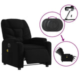 Electric Massage Recliner Chair Black Fabric - Rear View
