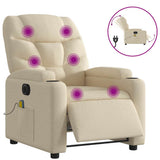 Electric Massage Recliner Chair Cream Fabric