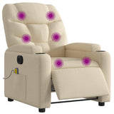 Electric Massage Recliner Chair Cream Fabric