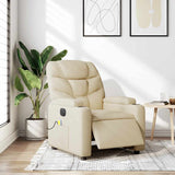 Electric Massage Recliner Chair Cream Fabric