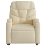 Electric Massage Recliner Chair Cream Fabric - Low Angle