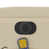 Electric Massage Recliner Chair Cream Fabric - Extra Image